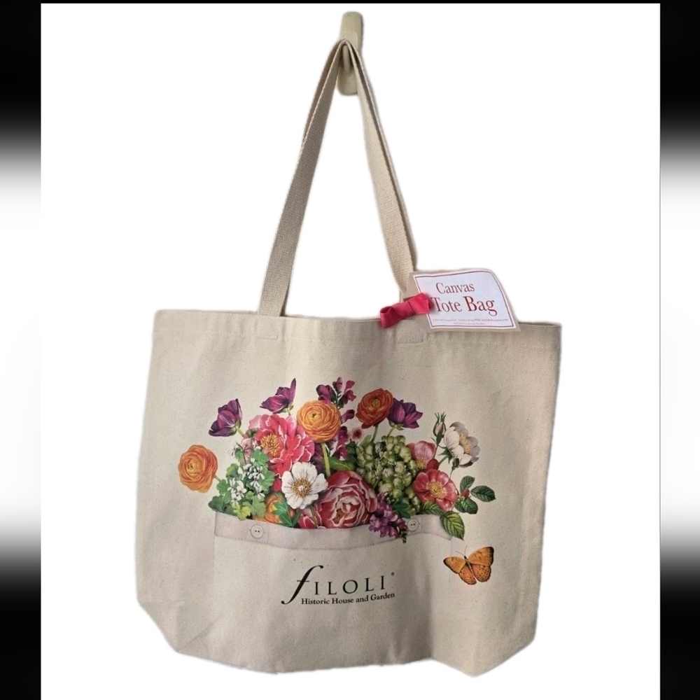 Mary Lake-Thompson 100% Cotton Canvas Tote Floral Garden Large Cottagecore Art